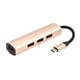 thumbnail image 2 of Aleación de aluminio tipo C a 4 puertos USB 3.0 Hub Splitter Cable adaptador (Oro)-211301.03, 2 of 7
