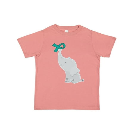 

Inktastic Ovarian Cancer PCOS Teal Ribbon Awareness Gift Toddler Boy or Toddler Girl T-Shirt