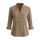 thumbnail image 4 of Neewe Womens Classic Plain Shirt Casual Collar Long Sleeve Loose Fit Button Down Tops Daily Outfits, 4 of 5