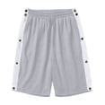 thumbnail image 3 of longantii Men's Tear Away Shorts with Side Snap Knee Hip Replacement Kit After Surgery Post Surgery Adaptive Cotton Shorts Without Pocket Light Gray M, 3 of 6