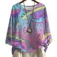 thumbnail image 1 of CLOOCL Women Clothing T-shirt Fantasy Pink Dream Planet Print Blouse Long Sleeve Casual Oversized Streetwear Tops, 1 of 6