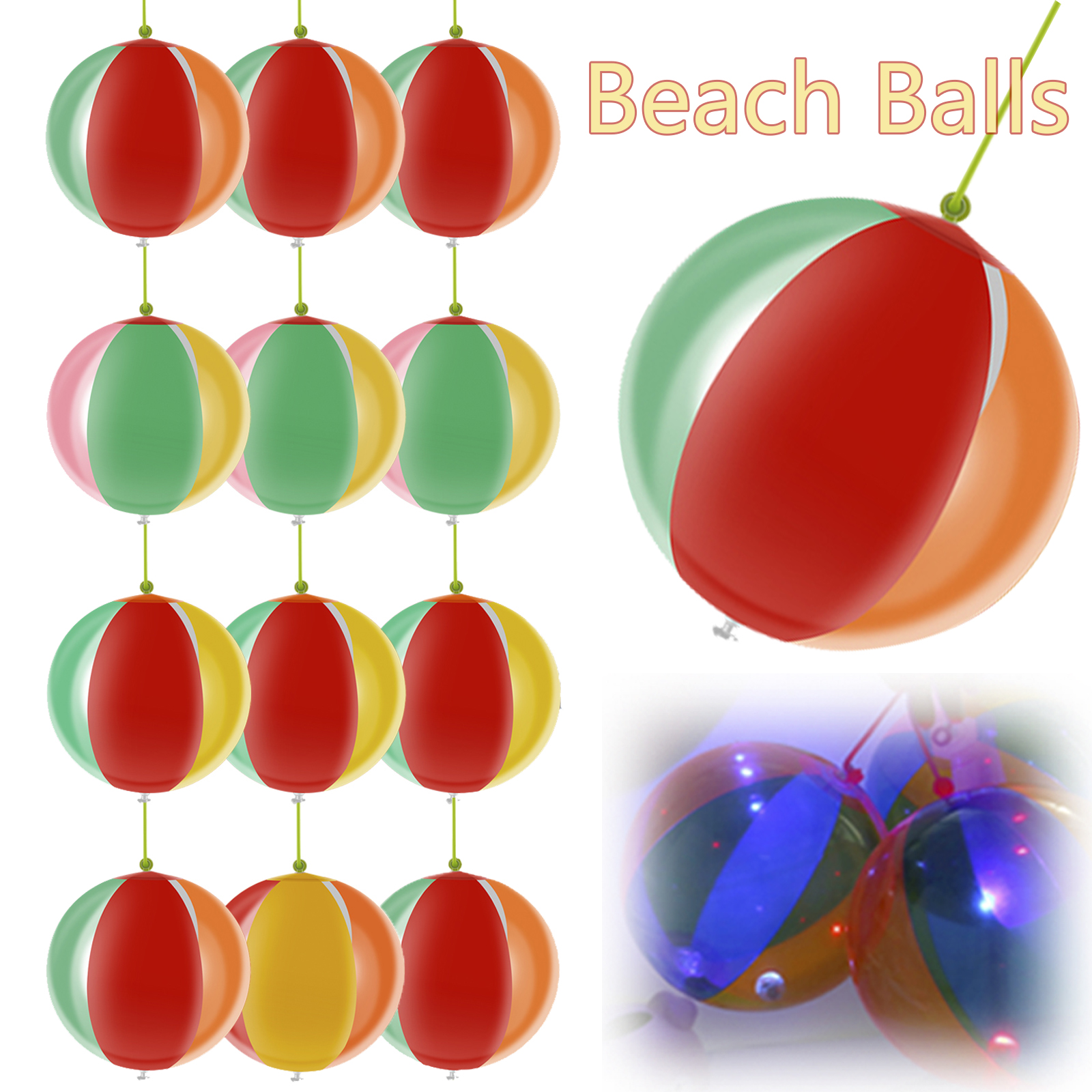 JTNero 12Pcs Punch Balloons,Inflatable Beach Balls Reusable Plastic