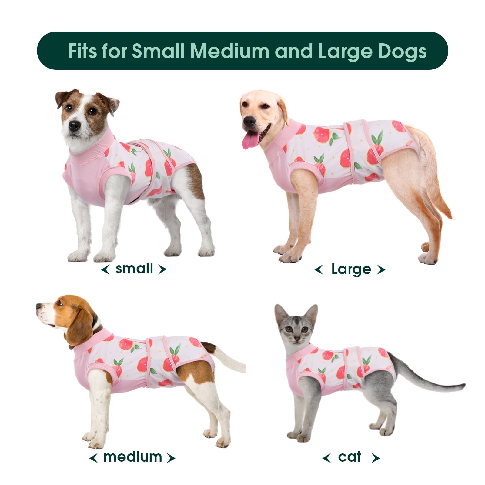 Kuoser Dog Surgical Recovery Suit Dogs Cat Onesie after Surgery,Pink,M
