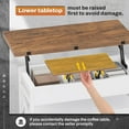 thumbnail image 7 of Itaar 40" Lift Top Coffee Table, 4 in 1 White Coffee Tables with Storage for Living Room, Small Coffee Table with 2 Drawers & LED Light for Dining Room, White and Rustic Brown, 7 of 7