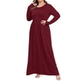 thumbnail image 3 of TARAINYA Plus Size Women Long Sleeve Maxi Dress Casual Dresses with Pockets, 3 of 9