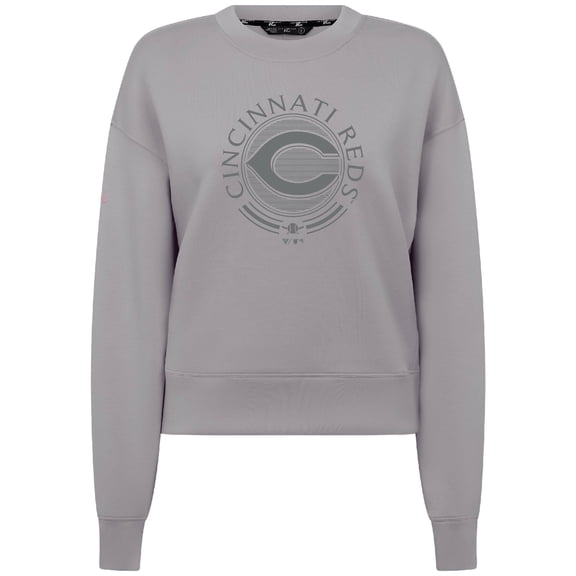 Women's Levelwear Gray Cincinnati Reds Sponge Tri-Blend Grain Sweatshirt