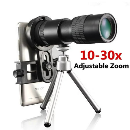 10-30x Zoom Telephoto Telescope Monocular Camera Lens + Clip + Tripod Stand for iPhone Universal Smart Cell