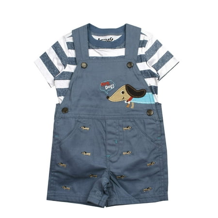 Hot Dog Shortall and Tee, 2pc Outfit Set (Baby Boys)