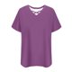 thumbnail image 3 of Mujeres Más Tamaño Manga Corta Tops, Moda Verano Color Sólido, V-Cuello Blusas, Más Tamaño Ropa de Verano para las Mujeres, 3 of 6