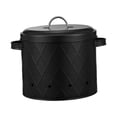 thumbnail image 1 of Olla para patatas, cebollas y ajos, caja metálica ventilada, recipiente para verduras y alimentos. Estilo negro A., 1 of 9
