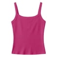 thumbnail image 4 of NIEWTR Girls Ribbed Knit Tank Tops Slim Fit Crew Neck Sleeveless Shirts Kids Summer Camisole Basic Undershirts(A-Hot Pink,15-16 Years), 4 of 4