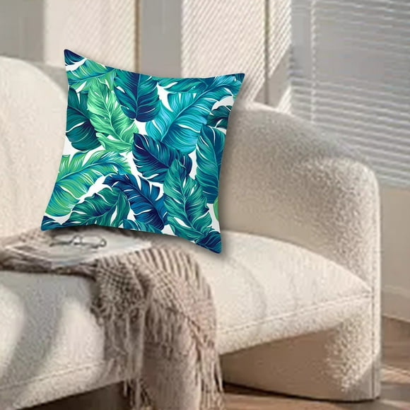 olkpmnmk Clearance Sale!Pillow Covers,Green Botanical Jungle Collect Design Pillowcase Sofa Cushion Tropical Rainforests Leaf Decorative Throw Pillow Case Cushion Cover Home Sofa Decor Fle,Room Decor