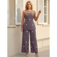 thumbnail image 2 of LMLYSoH Women's 2 Piece Casual Outfits Sleeveless Dot Print Tube Tops Wide Leg Pants Sets, 2 of 7