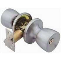 UNIWARE Stainless Steel Door Knob and Brass Lock Set, Polished Finish, Silver