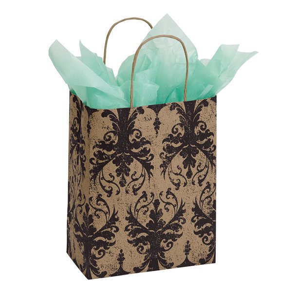Medium Damask Paper Gift Bags Case of 25