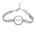 thumbnail image 1 of Short Phrase Studying Finance Tennis Chain Anklet Bracelet Diamond Jewelry, 1 of 3