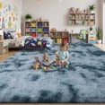 thumbnail image 3 of ZENELESS Large Fluffy Area Rugs for Living Room,8x10 Shag Rectangular Carpets for Bedroom Tie-dye Blue Gray, 3 of 8
