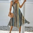 thumbnail image 3 of JTZGDY Women's Casual Summer Dress Retro Floral Printed Sleeveless Sundress Hankerchief Hem Midi Tank Dresses Loose Flowy Crewneck Beach Dress with Pockets Brown#01 XL, 3 of 7