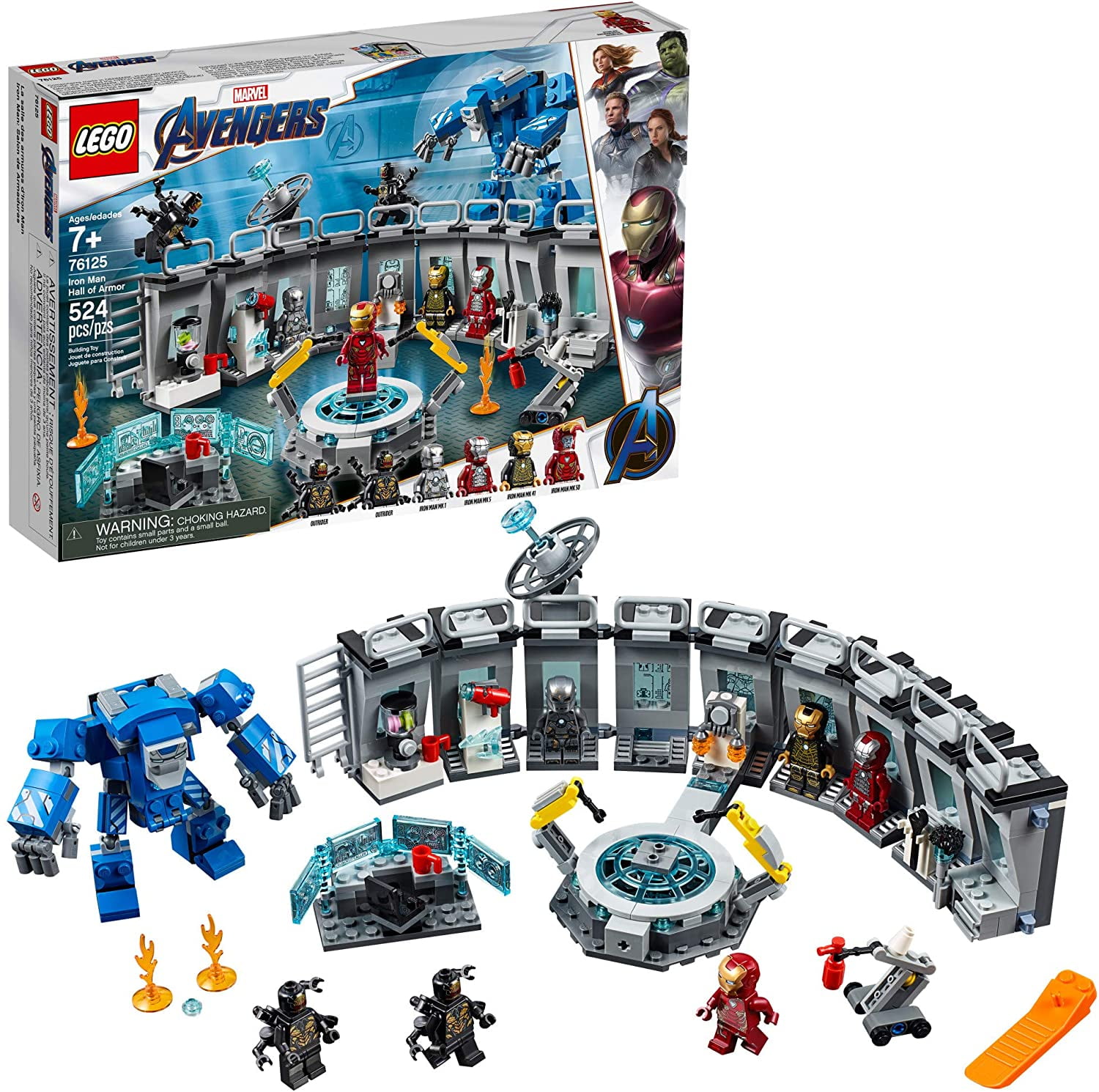 LEGO Marvel Avengers Iron Man Hall of Armor 20 Building Kit Marvel Tony  Stark Iron Man Suit Action Figures 20 Pieces