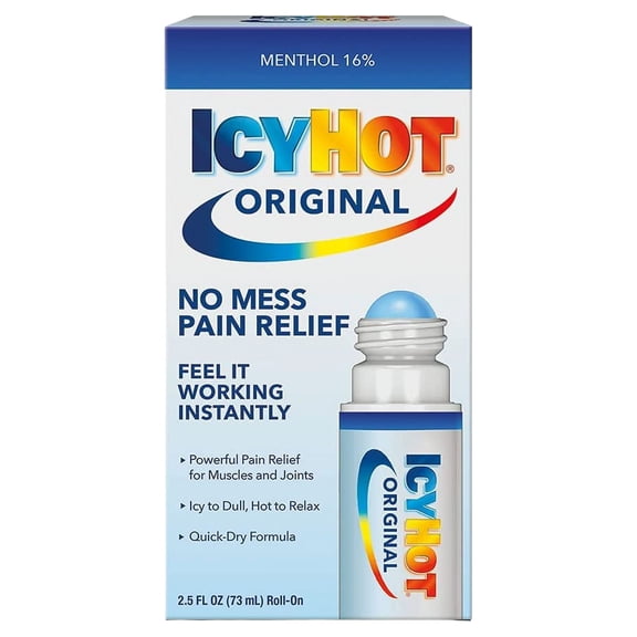 2 Pack Icy Hot No Mess Applicator Maximum Strength Pain Relieving 2.5 fl oz Each