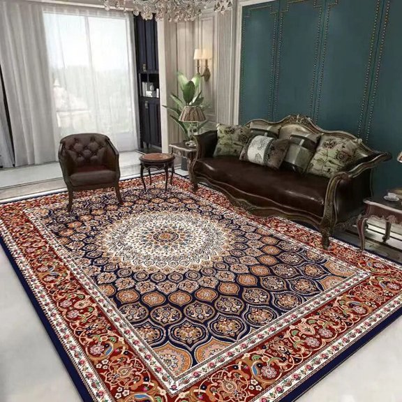 American Style Retro Large Carpet Living Room 160x230 Luxury Persian Sofa Coffee Table Rugs Bedside Bedrooms Non Slip Floor Mats