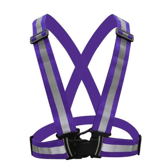S SERENABLE Adjustable Reflective Running Jogging Gear Safety Vest Waist Belt Stripes Jacket Type B Purple