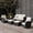 Black /Beige, variant on LayinSun 6 Pieces Outdoor Patio Furniture Set, Rattan Wicker Sectional Swivel Rocker Chairs Sets
