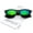 Black / Green Mirror Polarized, variant on zeroUV Unisex Retro Colored Mirror Polarized Lens Square Horn Rimmed Sunglasses 55mm (Black / Yellow Mirror Polarized) - 55mm