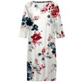 thumbnail image 3 of Gibobby Vestido Mujer Casual de Playa Verano Mujer Verano Casual Retro Estampado de flores Cuello en V Longitud media Vestido de manga media(Rojo,CH), 3 of 4