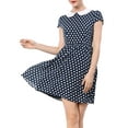 thumbnail image 5 of MODA NOVA Juniors Peter Pan Collar Above Knee Hidden Zipper Back a-Line Dress, 5 of 6
