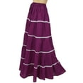 thumbnail image 5 of Bimba Women's Long Plum Flared Cotton Skirt Elastic Waist Wear Clothing -S, 5 of 9