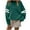 Green, variant on Plus Size Women Crewneck Sweatshirts Loose Casual Long Sleeve Color Block Pullover Hoodless Tops Orange 4XL