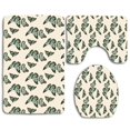 thumbnail image 1 of Juego de alfombras de baño ABPHQTO de 3 piezas Mariposa verde con alfombra de contorno y tapa de inodoro, 1 of 2