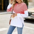 thumbnail image 3 of Women's Sweatshirt Long Sleeve Side Slit Top Round Neck Casual Pullover, 3 of 9