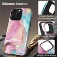 thumbnail image 5 of FKBRCL4U for iPhone 14 Pro Compatible with Magsafe Case Marble Art Pink Teal Golden Lines Pattern for Girl Boy Full Body Magnetic Design Soft Silicone Protection, 5 of 7