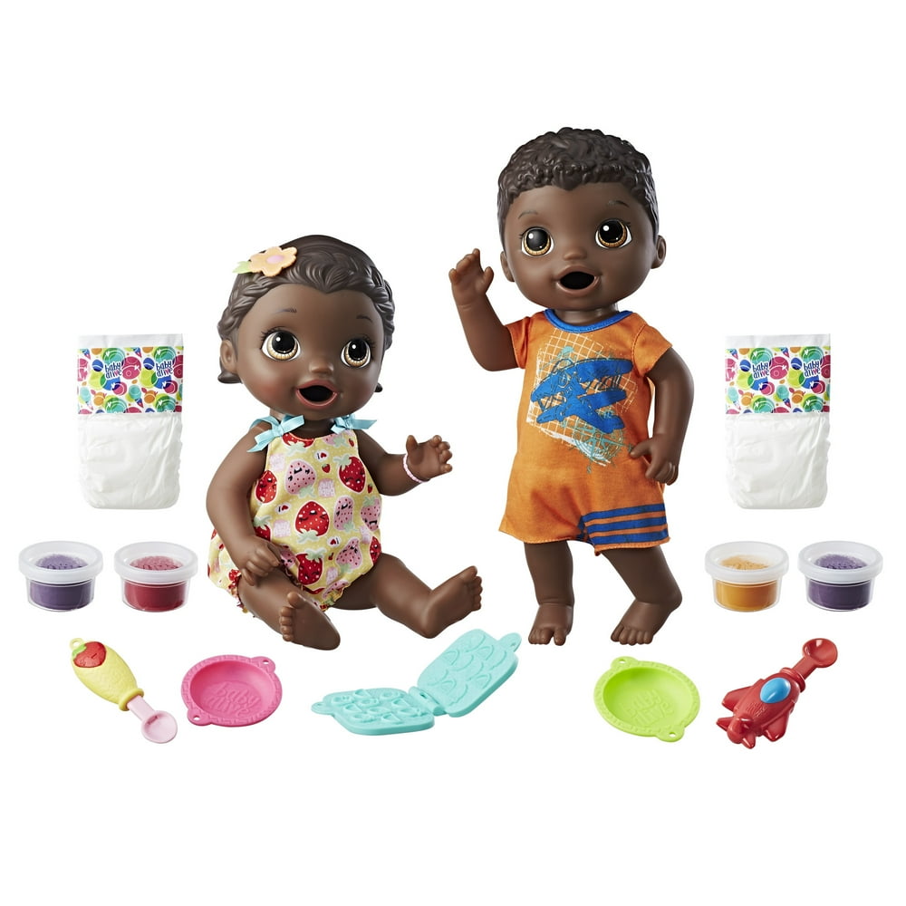 Baby Alive Snackin' Twins Luke and Lily Dolls, Includes Accessories