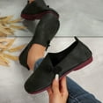 thumbnail image 2 of KEGIRLOM Women Casual Versatile Eye-Catching Lightweight Shallow Mouth Large Size Flat Bottomed Round Toe Soft Leather Low Top Loafers Black Size 8.5, 2 of 9