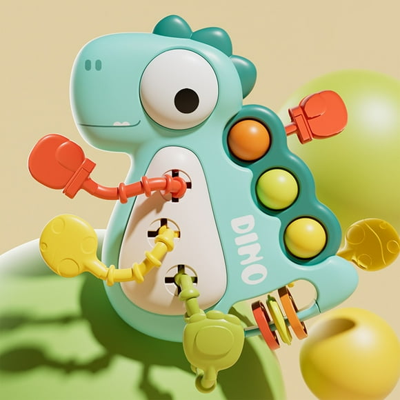 Meitianfacai Montessori Toys for 1+ Year Old, Kids Soft Glue Pull Toys, Fun Dinosaur Shape Toys for Toddler Boy Girl Infant Birthday Gifts