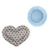 Set of 2, Soft Warm Guinea Pig Bed Winter Small Animal Cage Mat Hamster Sleeping Bed, 1x Round Shape 1x Heart-Shape Blue Bed Gray Mat