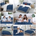 thumbnail image 6 of Navy Blue Bedding 3 Piece Duvet Cover Set California King, Black Modern Geometric Abstract Art Aesthetics Soft Microfiber Comforter Cover with Zipper Closure & Pillowcases, FadeResistant Quilt Cover, 6 of 9