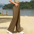 thumbnail image 6 of Liuinsasek Women's High Waist Straight Wide-Leg Pants Fashionable Versatile Casual Solid Color Elastic-Waist with Pockets Spring Summer Outfits, 6 of 7