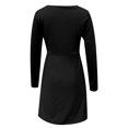 thumbnail image 6 of JIAYUE Women's Dress Square Collar Solid Color Long Sleeve Fit And Flare Mini For Everyday Wear Stylish Female Dresses, 6 of 6