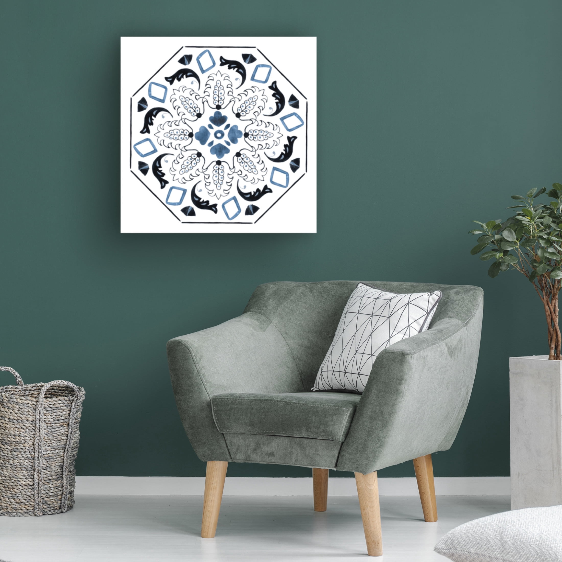 Canvas Wall Art - Melissa Wang 'Bleu Indigo II' Wall Art for Living Room, Bedroom, or Office Décor by Trademark Fine Art - 18 x 18 Inches