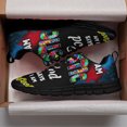 thumbnail image 3 of Autism Awareness God Says I Am Perfect Shoes for Men Women Running Shoes Lightweight Walking Sneakers Mesh Athletic Sport Shoes Black Size 4.5, 3 of 5