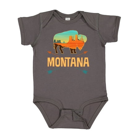 

Inktastic Montana Gift Buffalo Silhouette Gift Baby Boy or Baby Girl Bodysuit