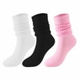 thumbnail image 2 of Sinpiling 3 Pack Womens and Mens Knee-High Scrunch Socks Unisex Casual Solid Comfort Knitted Stretchy Slim Thermal Warm Boot Stockings Sock, 2 of 8