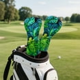 thumbnail image 3 of Yuyamidu Tropical Palm Leaves Golf Club Head Covers PU Leather Driver Headcover, Fairway Wood Head Cover, Golf Hybrid Head Cover for Women Men, Green, 3 of 7