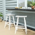 thumbnail image 2 of Florence Outdoor 29" HDPE Plastic Saddle Seat Barstool White (Set of 2), 2 of 11