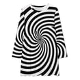 thumbnail image 2 of Black And White Op-Art Spiral Loose Dress Evening Dress Summer Dresses for Women Luxury Dress Long Sleeved Dress, 2 of 4