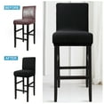 thumbnail image 5 of PiccoCasa Stretch Spandex Chair Seat Cover Jacquard Bar Stool Covers Pack of 4, Black, 5 of 8